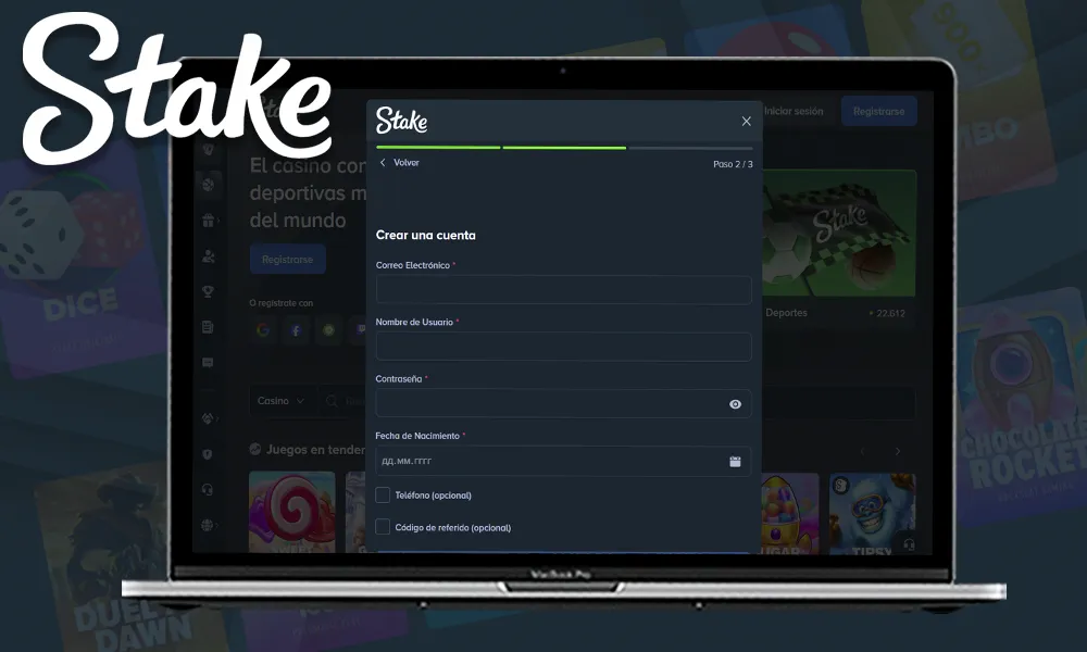 Registrarse en Stake